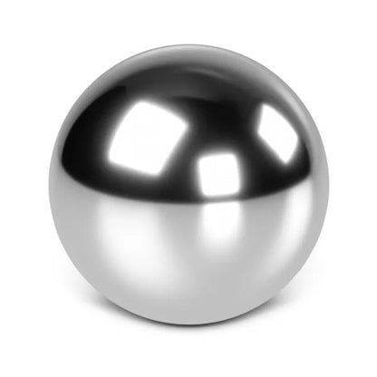 Shiny stainless steel orgasm balls, a pair of weighted pleasure beads for pelvic floor exercises.