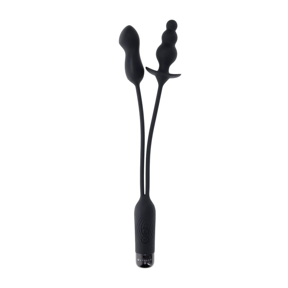 Pair of purple, egg-shaped vibrating pleasure toys with a smooth, silky finish. Discreet and rechargeable.