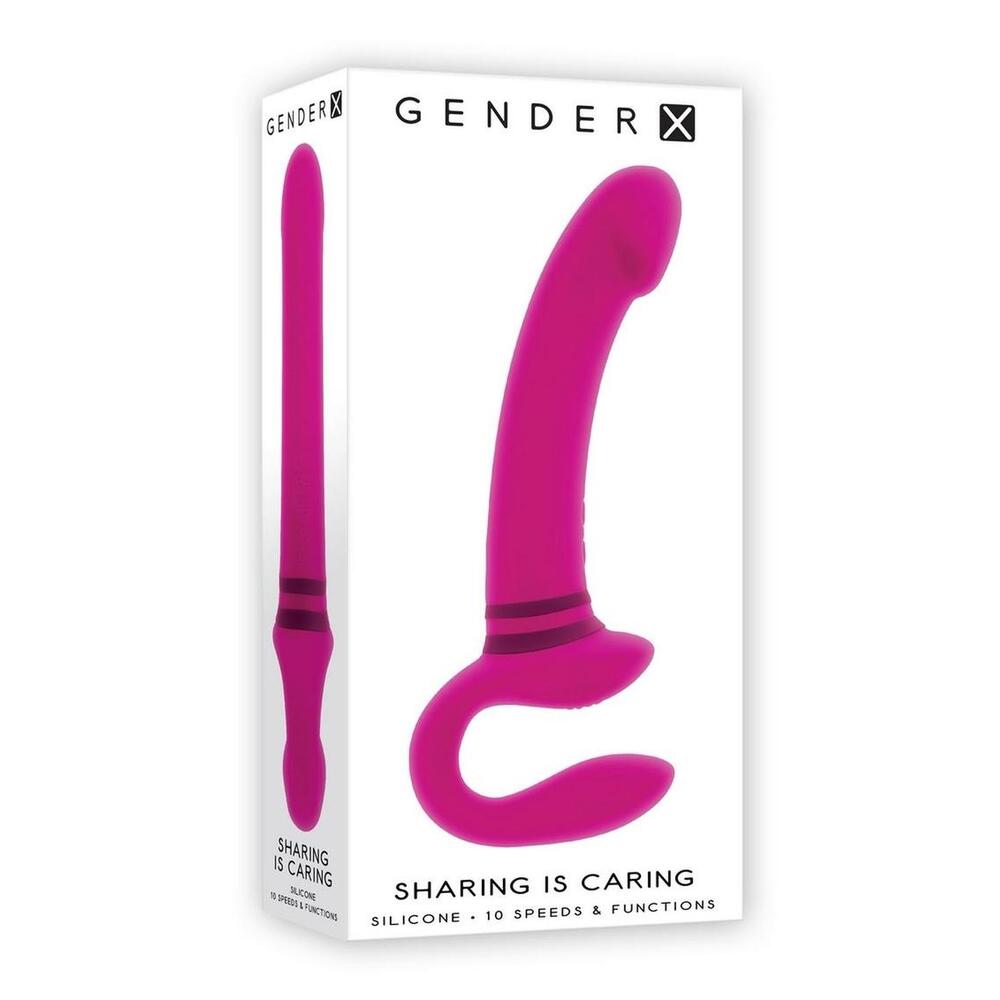 Rechargeable dual vibrator with flexible, body-safe silicone in a smooth, skin-like finish for partner play.