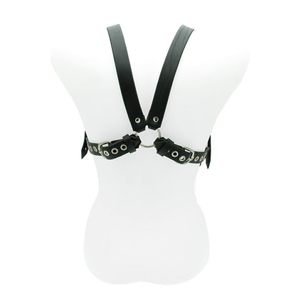 House of Eros black 1-inch male harness and cock strap, a leather restraint