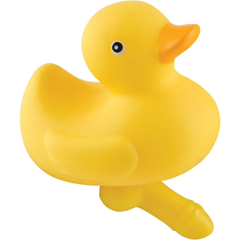 Yellow rubber duck novelty item, a gag gift from Spencer and Fleetwood.