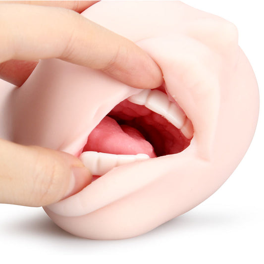 utensil race mouth of truth masturbator with magic eyes detailing, flesh-toned and realistic.