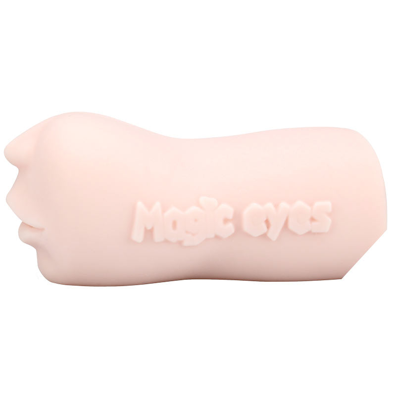 Utensil Race magic eyes mouth of truth masturbator, realistic flesh-toned silicone toy.