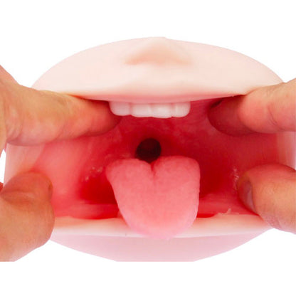 Utensil Race Magic Eyes Mouth Of Truth masturbator, soft flesh-like toy for intimate pleasure.