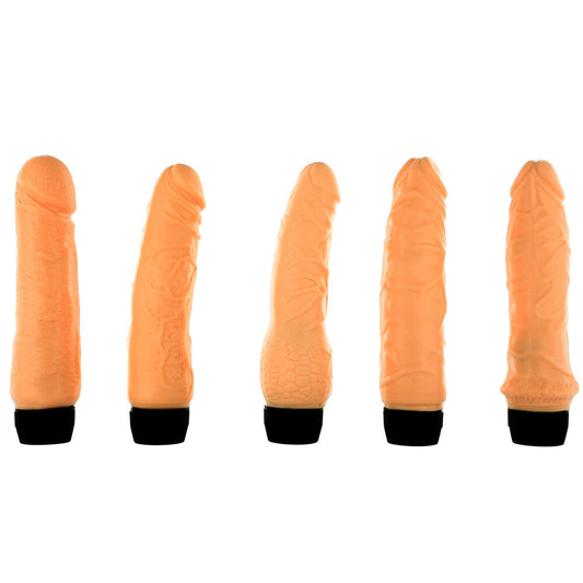 Seven Creations magnificent 5 penis vibrator set, multi-speed, for intimate pleasure.