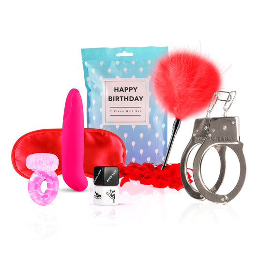Loveboxxx lets celebrate gift set with black restraints and luxury blindfold for bondage
