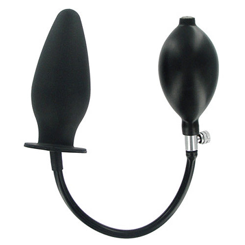 Trinity Vibes inflatable butt plug showing ribbed texture and gradual size increase for anal play.