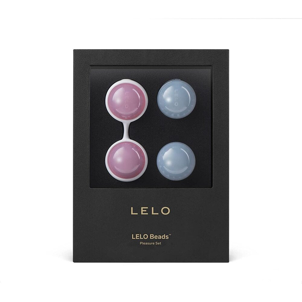 Lelo luna beads in pink and blue for pelvic floor exercise and pleasure.