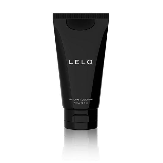 Lelo personal moisturiser in a sleek, white 75ml pump bottle for intimate use.