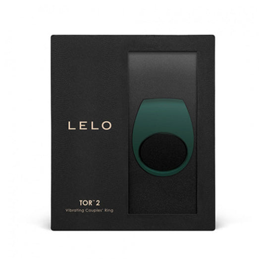 The lelo tor 2 couples ring vibrator in green, a silicone love ring.