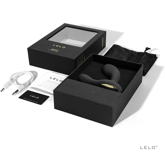 Black lelo bruno prostate massager, a luxury personal pleasure device with smooth finish