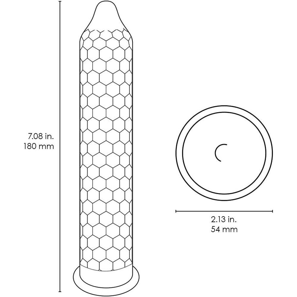 Three Lelo Hex Original condoms in a pack, showcasing a natural rubber texture.