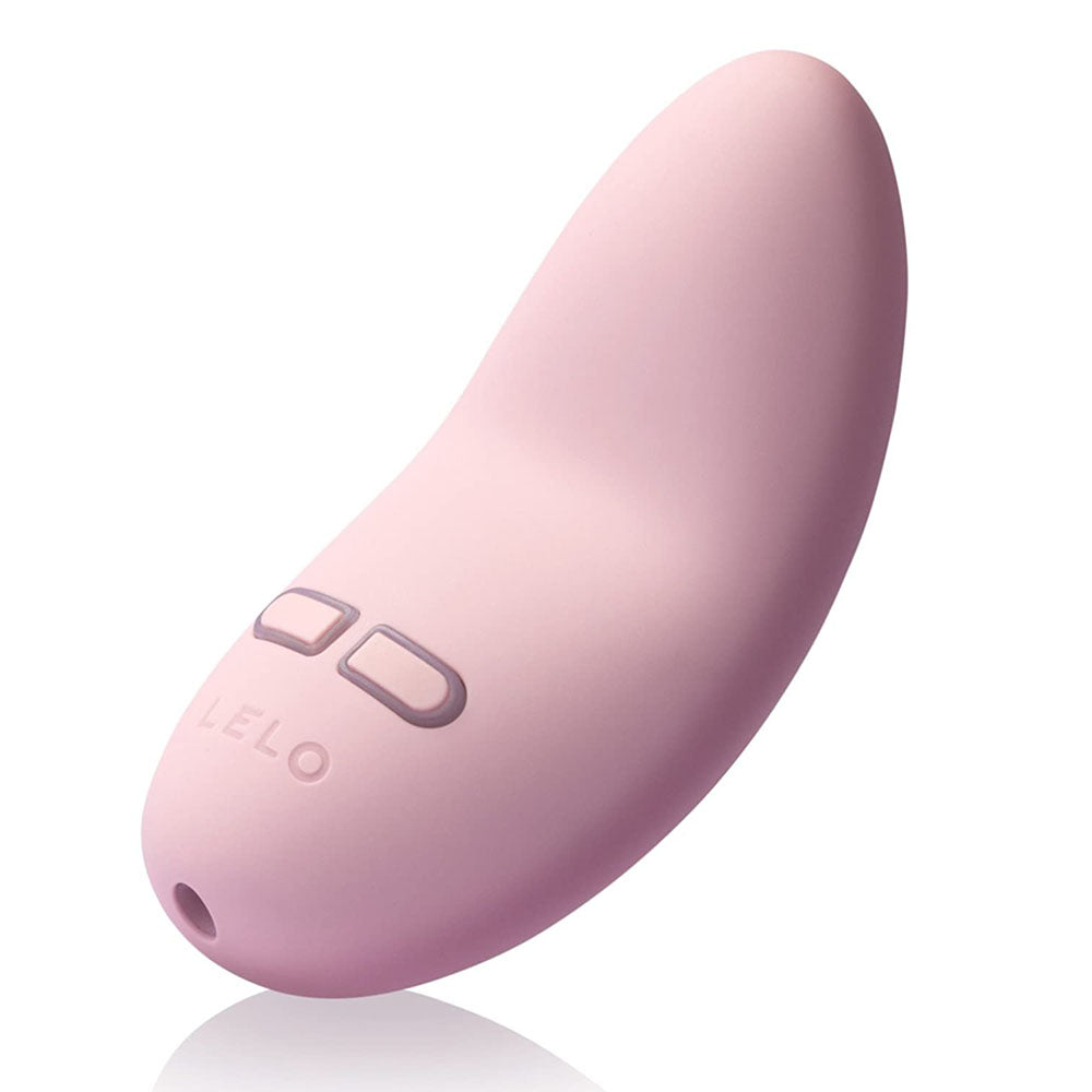 Close-up of a Lelo Lily 2 clitoral vibrator in a soft pink rose colour.
