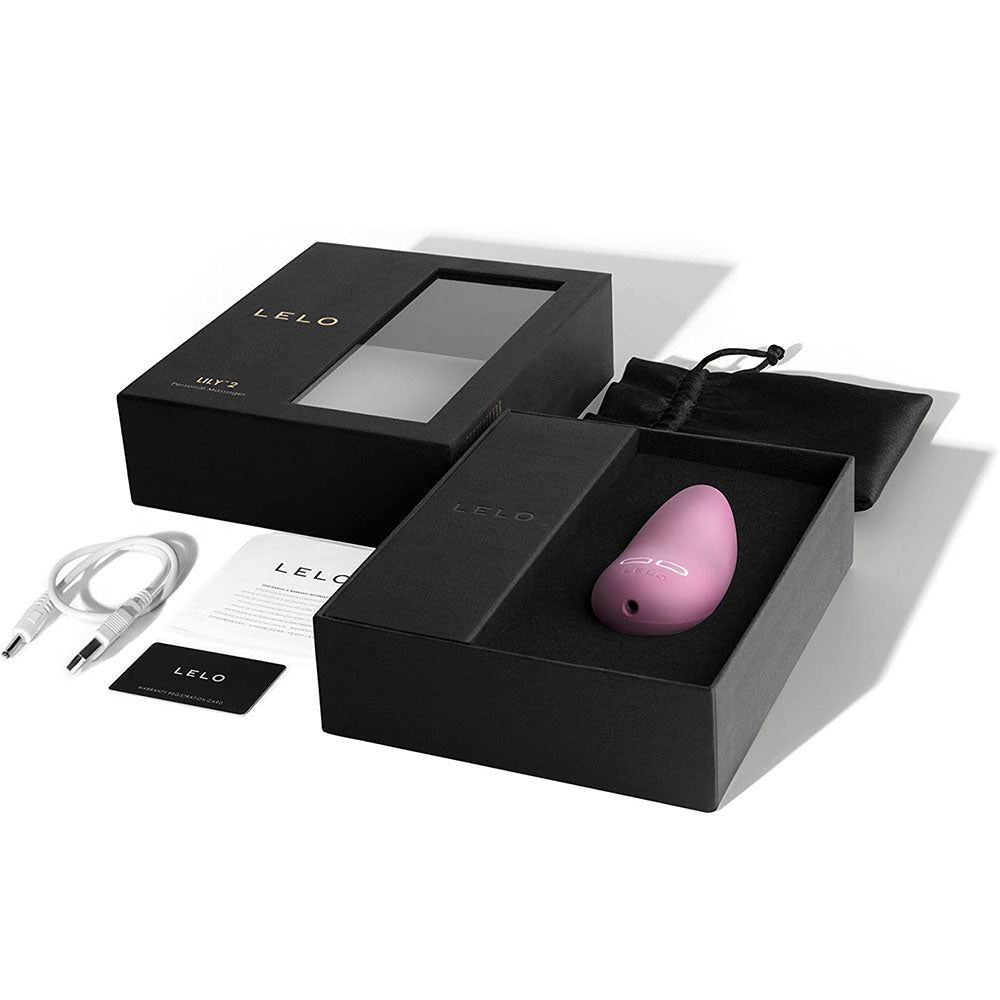 Close-up of the Lelo Lily 2 clitoral vibrator in a soft pink rose colour.