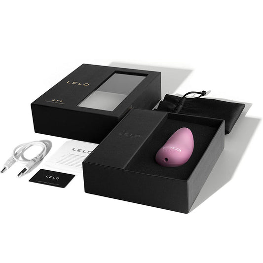 Close-up of the Lelo Lily 2 clitoral vibrator in a soft pink rose colour.