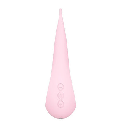 Elliptical clitoral stimulator in a soft pink silicone, designed for pleasure and satisfaction.