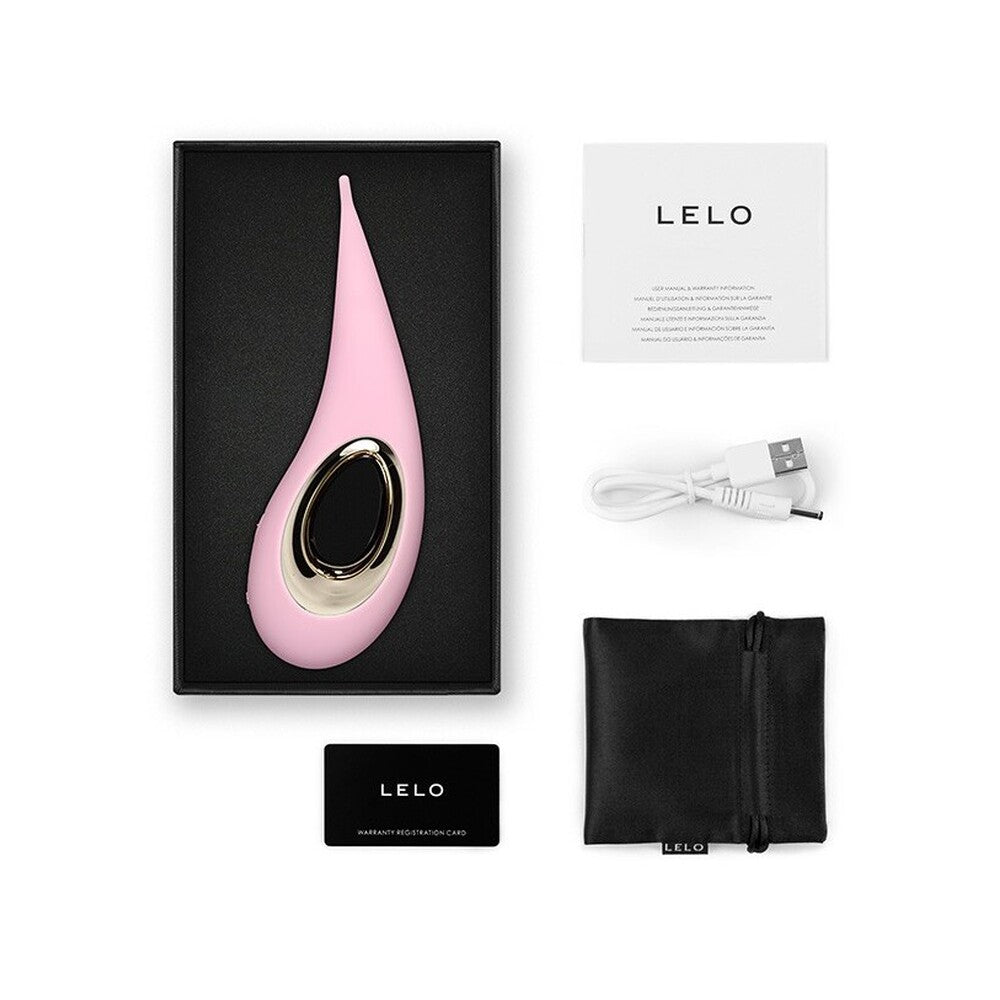 Pink lelo dot clitoral stimulator, an elliptical pleasure object for external stimulation.