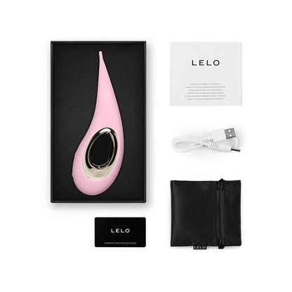 Pink lelo dot clitoral stimulator, an elliptical pleasure object for external stimulation.