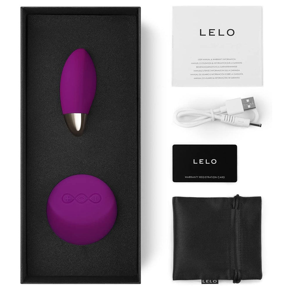 A deep rose-coloured Lelo Lyla 2 bullet vibrator, featuring a smooth, ergonomic design.