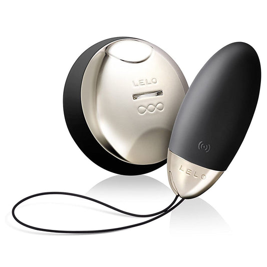 Obsidian black Lelo Lyla 2 vibrating bullet, a sleek and discreet pleasure object for intimate moments.