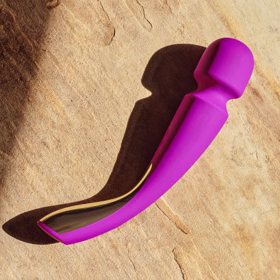 Deep rose pink Lelo Smart Wand 2, a large silky smooth body massager for pleasure.