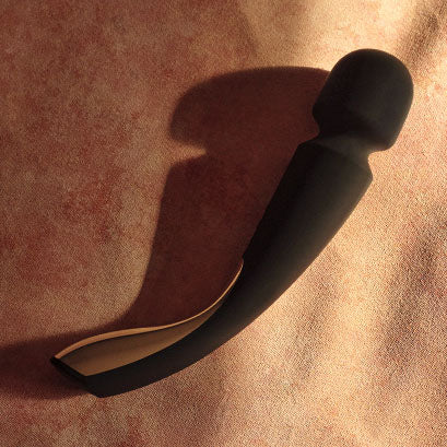 Lelo Smart Wand 2 in black, a larger sized pleasure massager for external use.