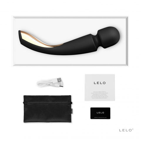 Lelo Smart Wand 2, a large black sensual massager for blissful personal pleasure.