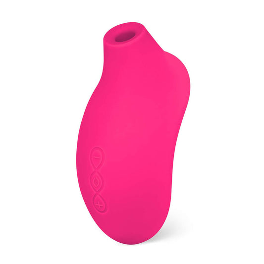 Close-up on a cerise Lelo Sona Cruise 2, a smooth, waterproof vibrator for clitoral stimulation.