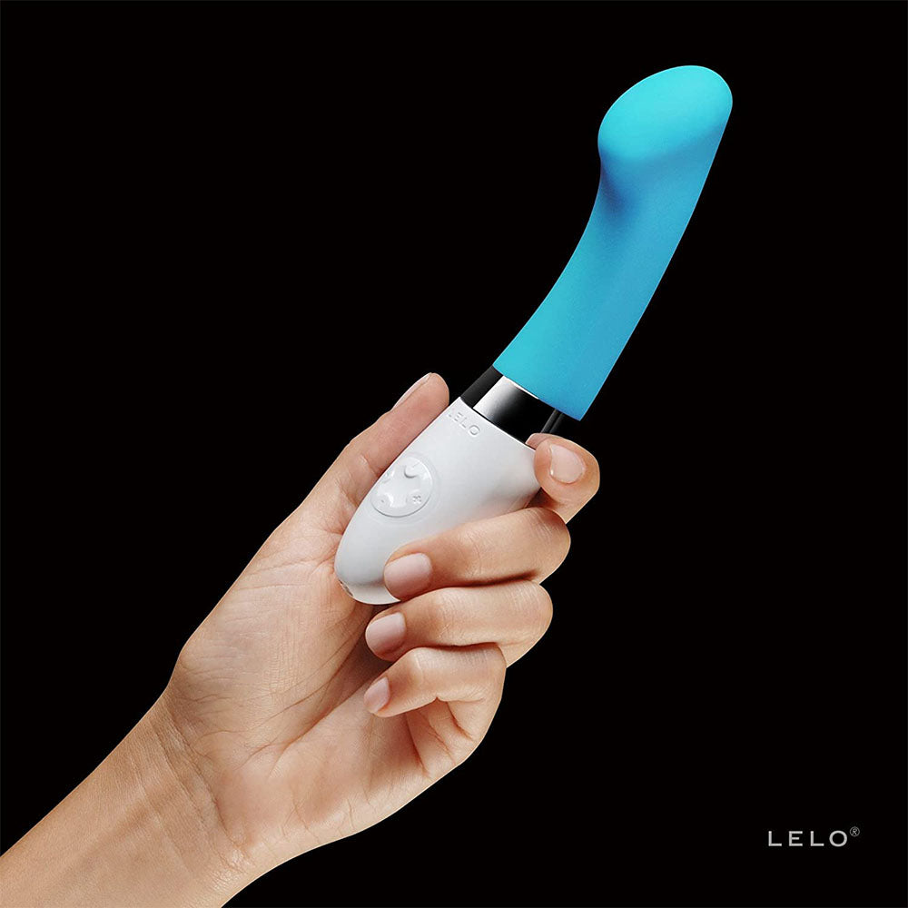 Turquoise blue G-spot vibrator from Lelo, a pleasure product crafted from smooth silicone.