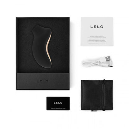 The Lelo Sona 2 in black: a sleek, ergonomic vibrator for clitoral stimulation.