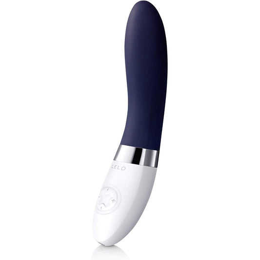 Blue lelo liv 2 g-spot vibrator showcasing its smooth, ergonomic design for pleasure.