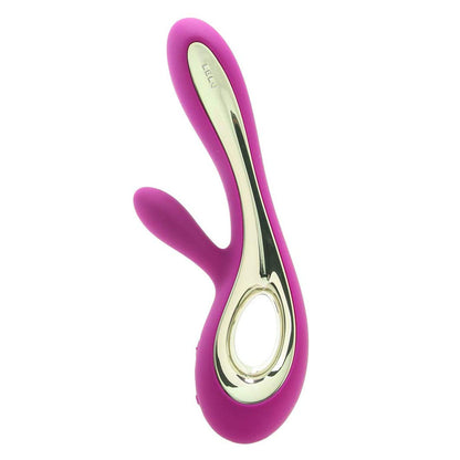 Deep rose Soraya 2 dual rabbit vibrator from Lelo, a luxurious pleasure product
