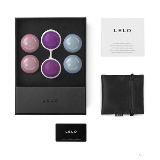 lelo beads plus; weighted pleasure balls for enhanced orgasmic sensations, grey silicone