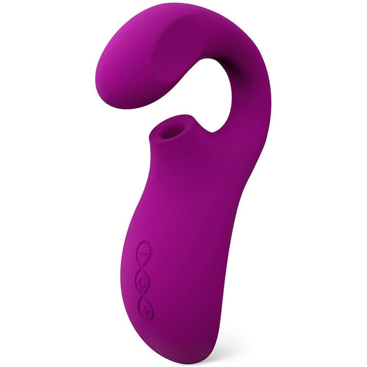 Deep rose-coloured Lelo Enigma dual massager for G-spot stimulation, smooth silicone finish.