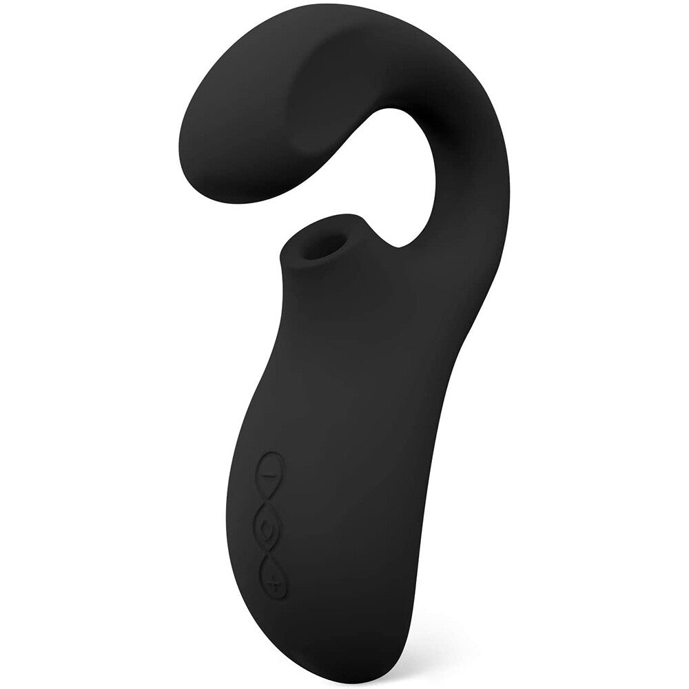The Lelo Enigma G-spot vibrator in black, a sleek and sensual pleasure device.