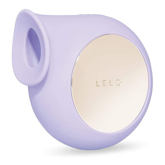 Lilac-coloured lelo sila clitoral massager, showing its smooth silicone finish and ergonomic shape.
