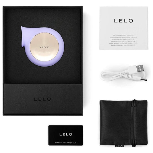 Lilac-coloured sonic wave clitoral massager from Lelo, offering pleasure and satisfaction.