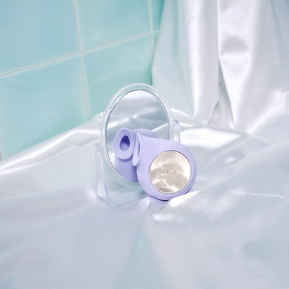 Lilac-coloured sonic wave clitoral massager by lelo, made of smooth, body-safe silicone.