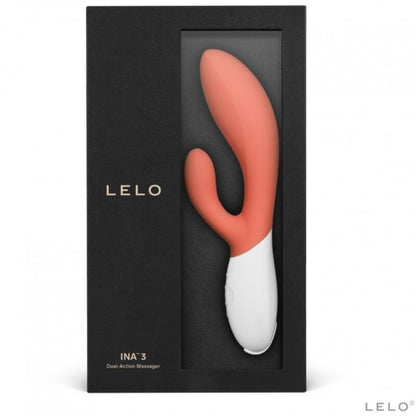 Coral Lelo Ina 3 dual-action vibrator, a smooth silicone massager for clitoral and G-spot stimulation.