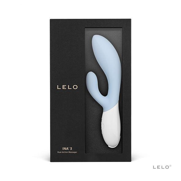 Seafoam-green dual-action clitoral massager by Lelo, made of smooth silicone for intimate use.