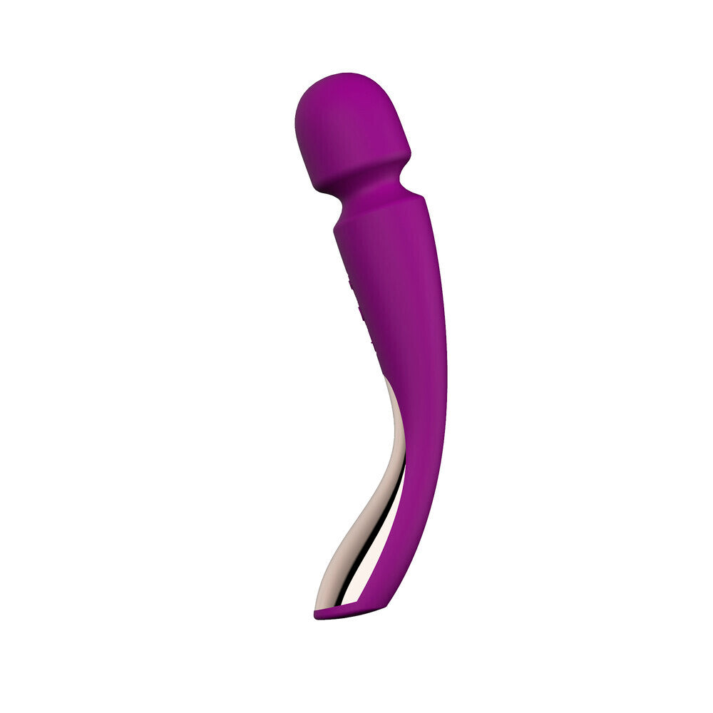 Deep rose-coloured lelo smart wand 2 med massager with smooth finish for personal use.