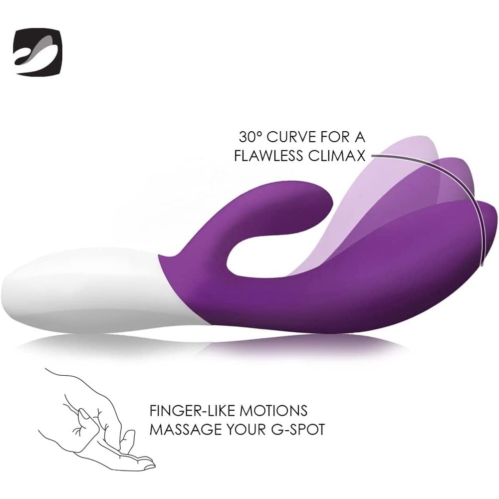 Plum-coloured Lelo Ina Wave 2, a curved g-spot vibrator with a smooth, luxurious finish.