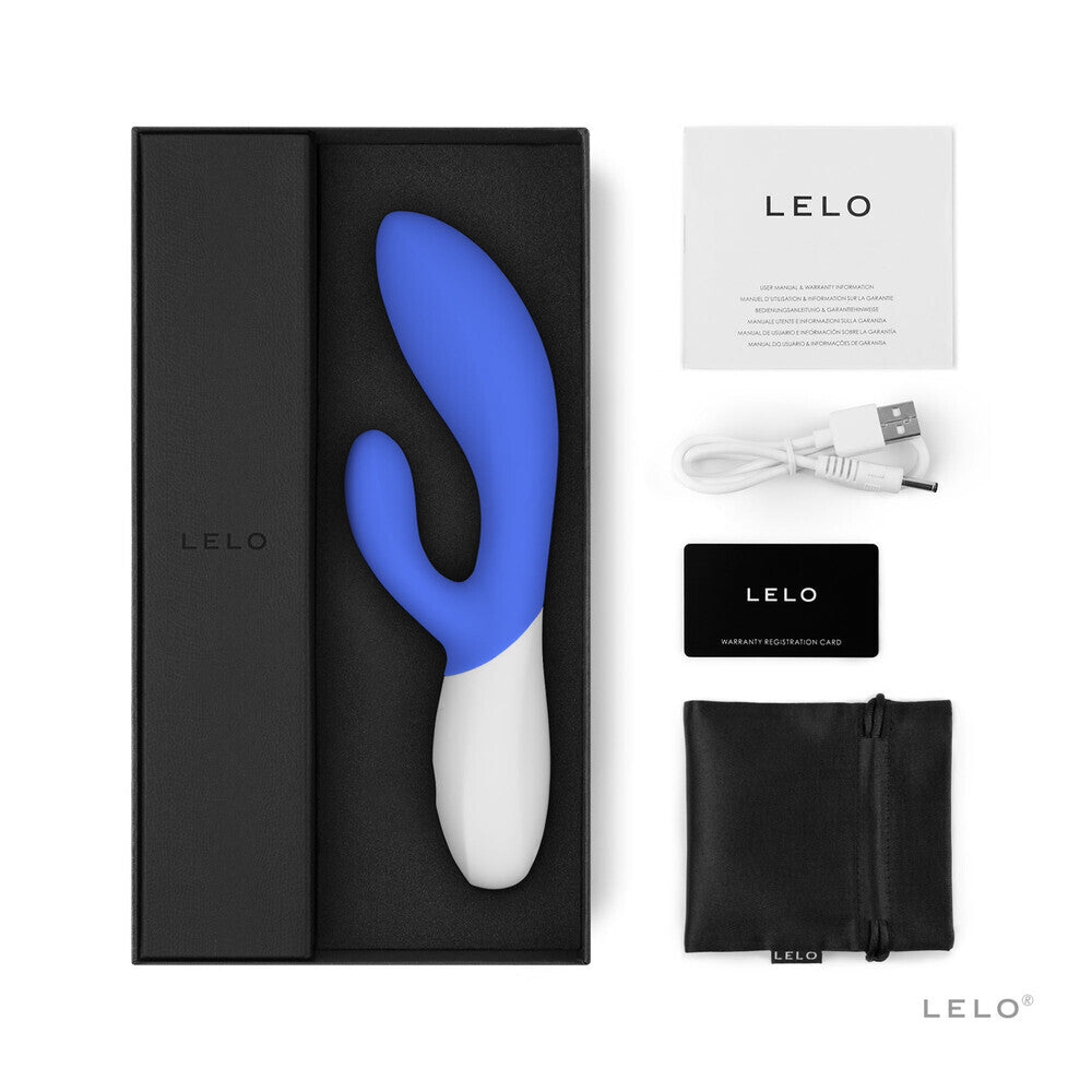 A luxurious, rechargeable blue G-spot vibrator from Lelo, designed for pleasure and satisfaction.