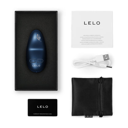 Close-up of the petite, alien-shaped Lelo Nea 3 personal massager, showcasing its smooth silicone finish.
