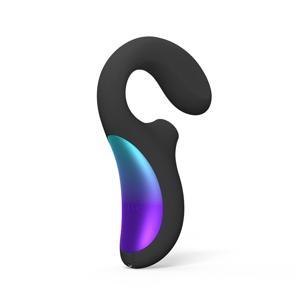 Black lelo enigma wave massager for g-spot and clitoral stimulation, a sleek and modern design.