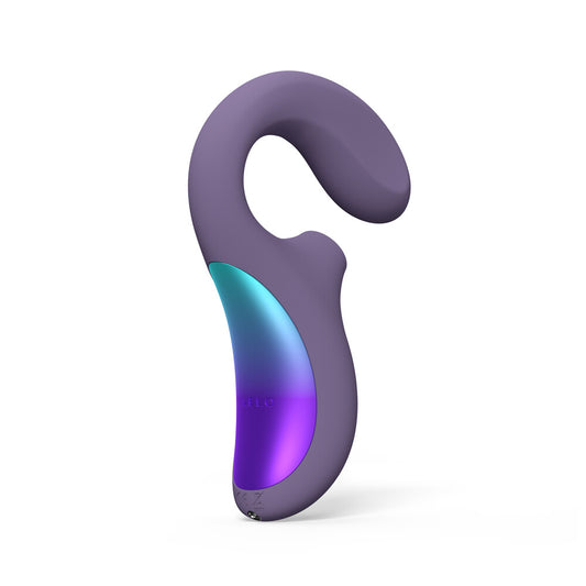 Purple lelo enigma wave g-spot vibrator, a smooth silicone massager for internal and external pleasure.