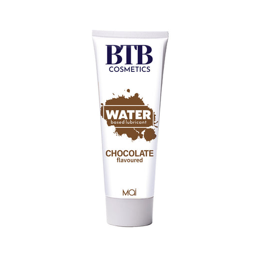 Mai Cosmetics chocolate flavoured water-based lubricant in a brown bottle, suitable for intimate use.
