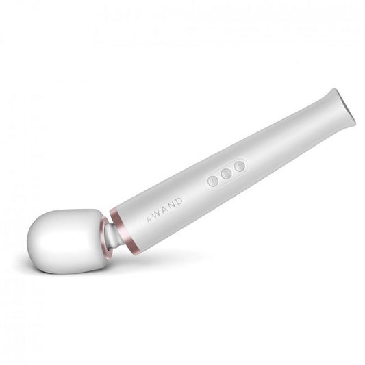 le wand rechargeable massager in white, a sleek and modern personal care device