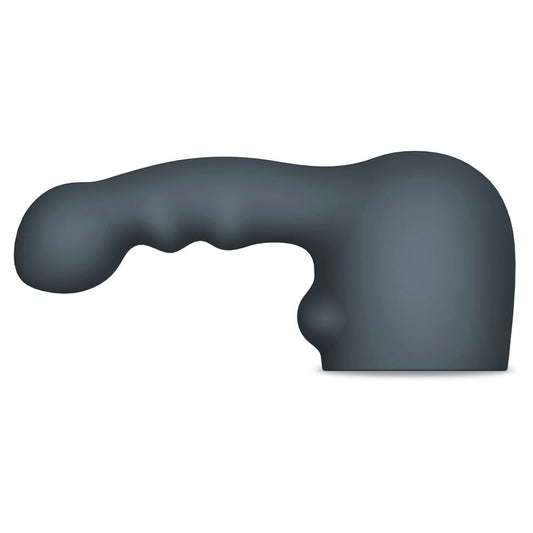 Textured purple silicone Le Wand Ripple attachment, a weighted wand massager accessory.