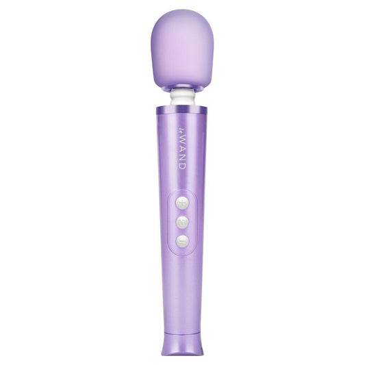Violet Le Wand Petite rechargeable vibrating wand massager, perfect for targeted muscle relaxation.